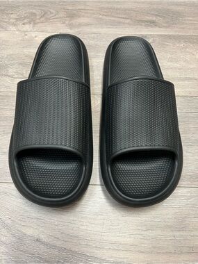 Men's Black Comwarm Synthetic Slip On Slide Sandals Size XXXXXL 13/14